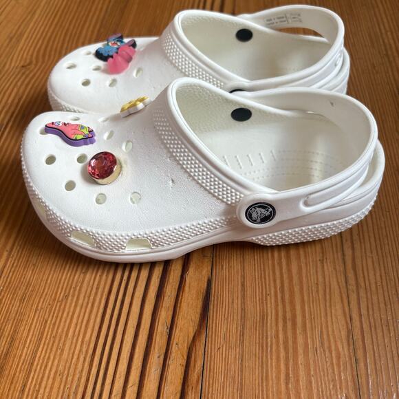 Crocs white classic slip on clog kids shoes SIZE 1 - Picture 6 of 6